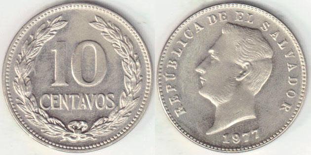1977 El Salvador 10 Centavos (Unc) A008165